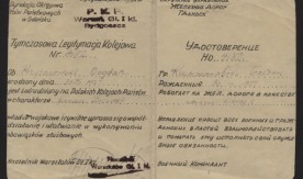 Tymczasowa legitymacja kolejowa wystawiona Bogdanowi Krzyżanowskiemu, zaświadczająca o zatrudnieniu na PKP